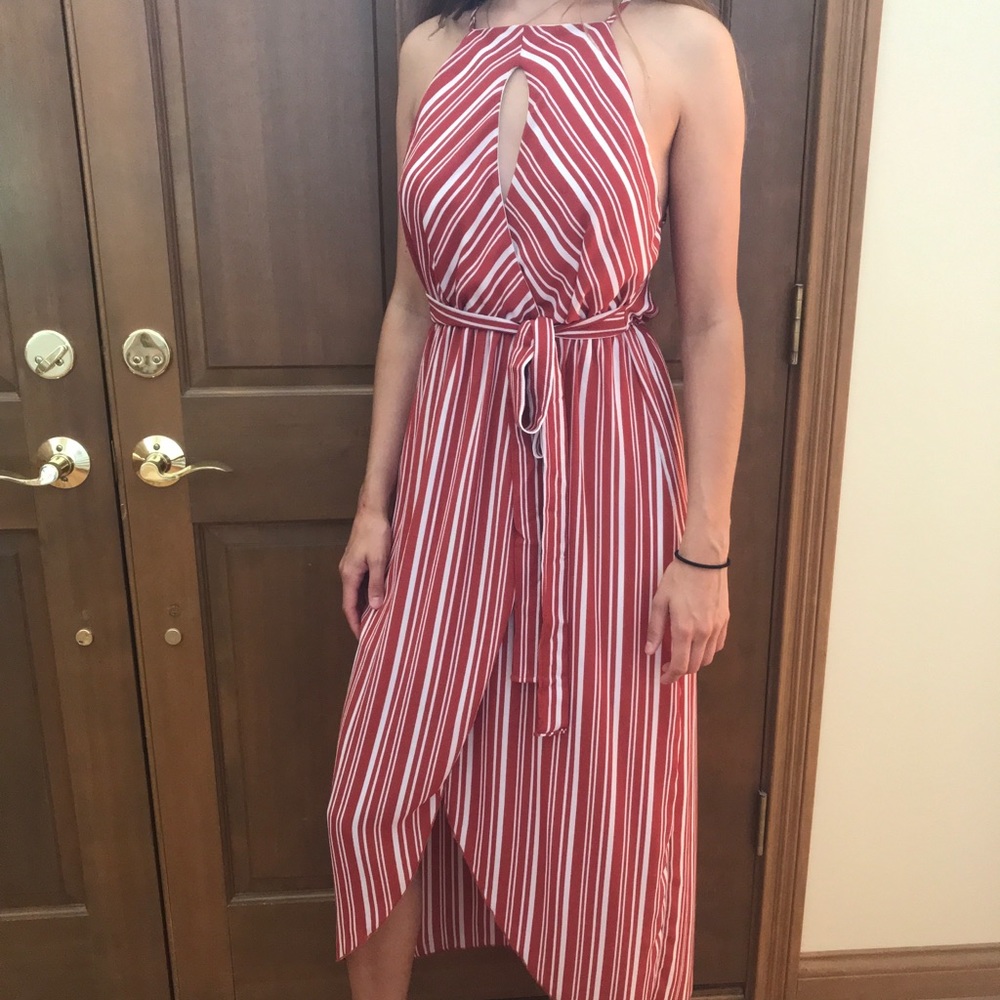 Striped Halter Dress— Worn Only Once! ✨Great Deal✨